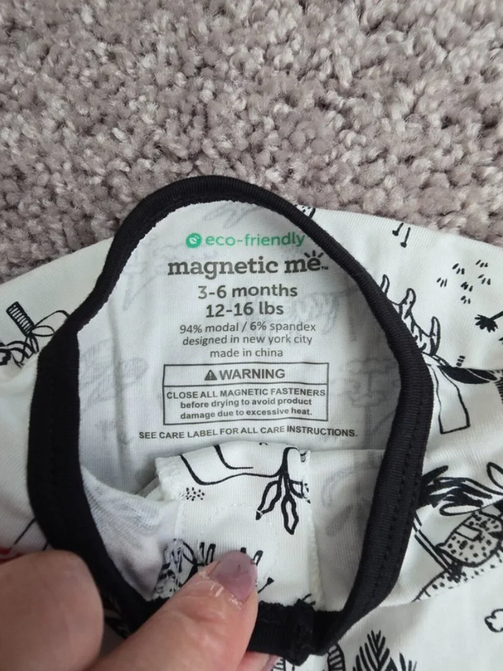Magnetic Me Animal Safari Modal Magnetic Footie Baby Sleeper Pajamas 3-6 mo NEW